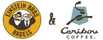 Einstein Bros and Caribou Coffee Logos