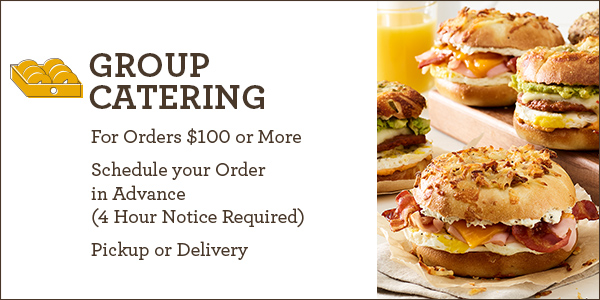 Group Catering for Orders $100 of More Schedule your order at least 4 hours in advance pickup or delivery