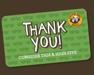 Einstein Bros Bagels, Five $10 Gift Cards