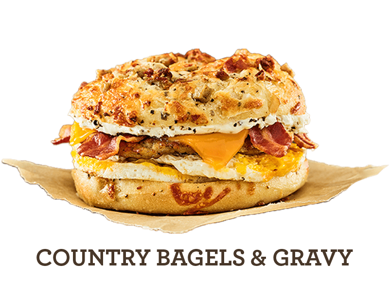 Country Bagels and Gravy Breakfast Egg Sandwich