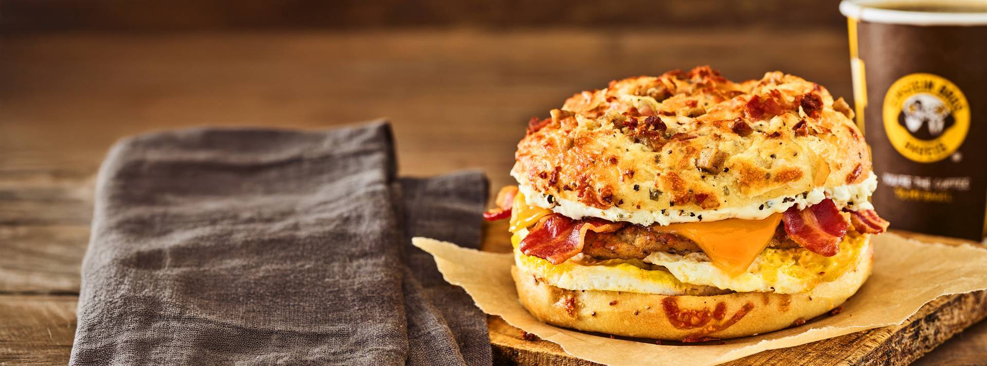 Einstein Bros Bagels Country Bagels and Gravy Breakfast Egg Sandwich Image
