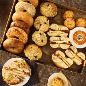 Einstein Bros Bagels New Catering Brunch Box with Gourmet Bagels and Egg Sandwich Image